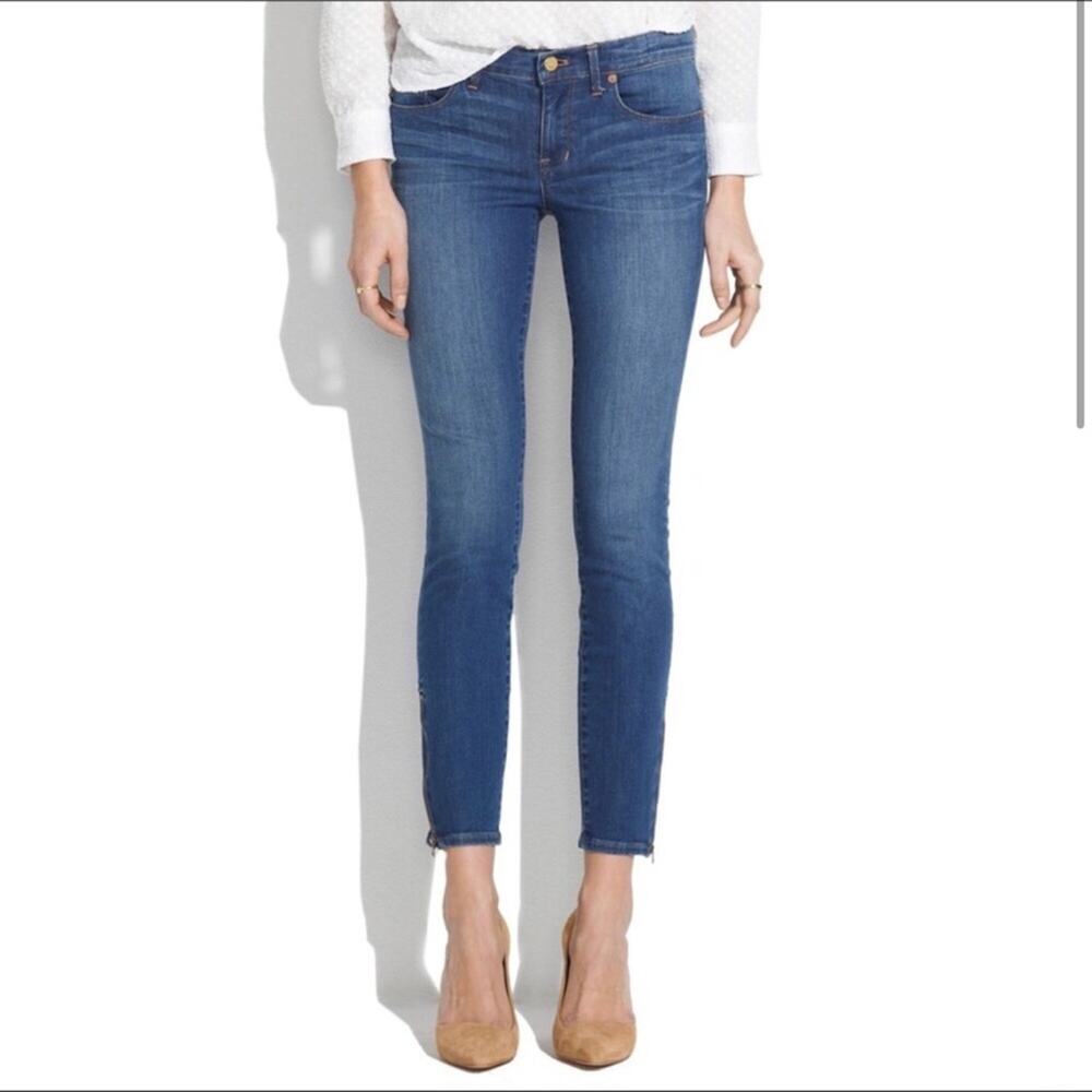 Madewell Skinny Ankle Zip Jeans Stretch Denim Size 25